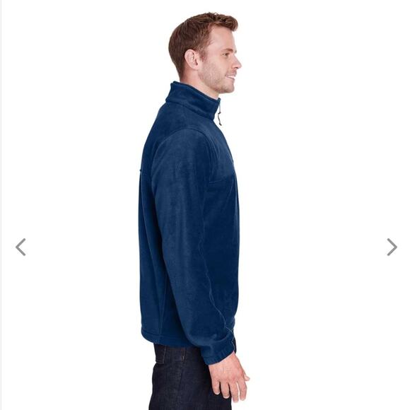 Columbia Blue Half Zip Fleece Jacket Men Size Large Omni Heat Thermal Comfort - Picture 3 of 12